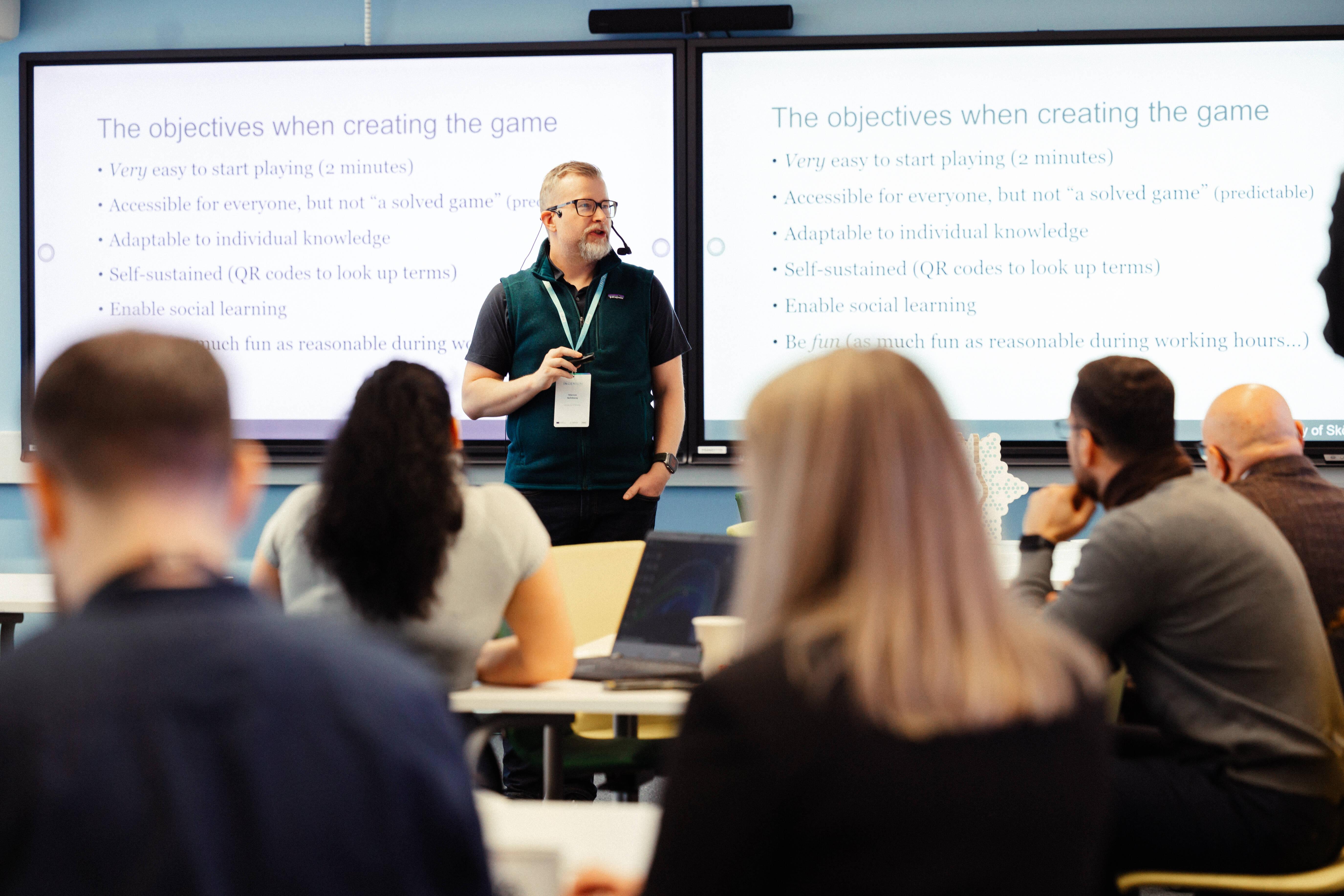 Marcus Nohlberg, Associate Professor in Informatics at the University of Skövde attending Staff Academy during 10 Days at Xamk.